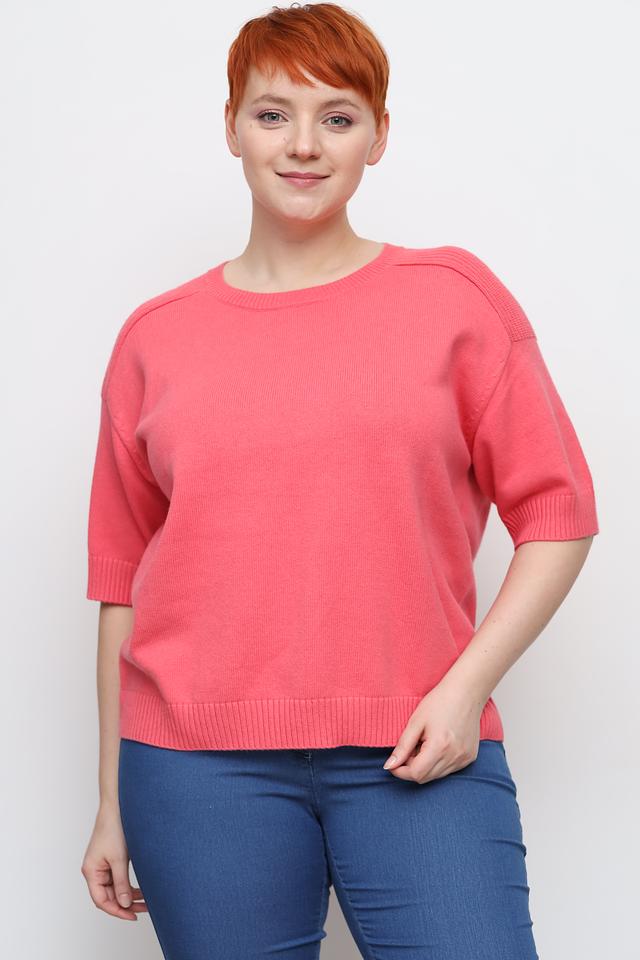 Пуловер Oui с коротким рукавом коралловый