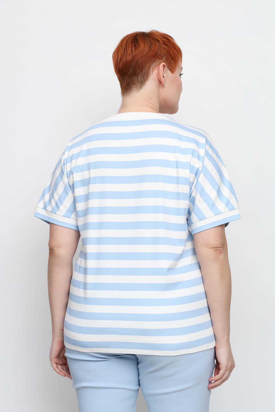 Футболка Via Appia полосатая голубая