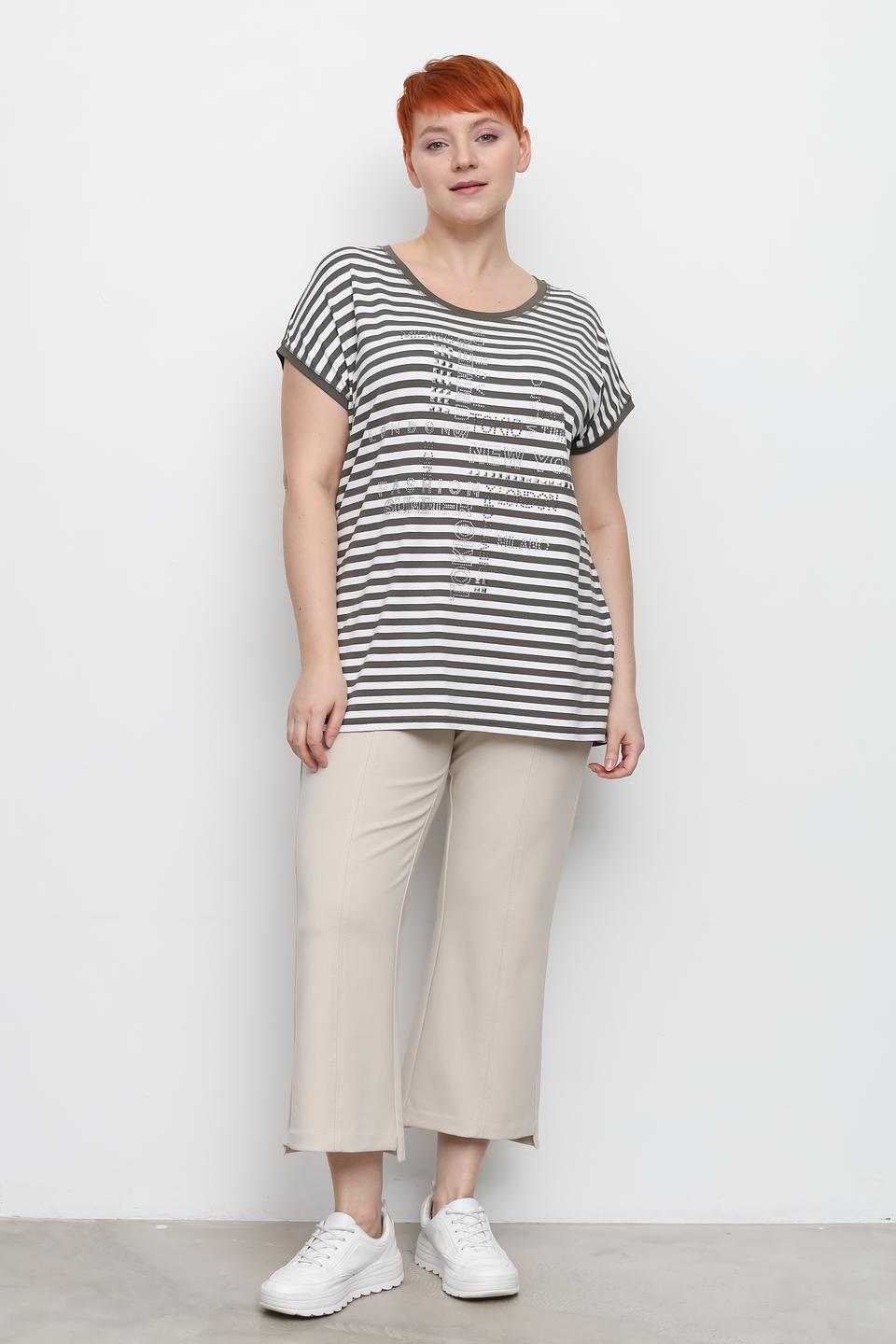 Футболка Doris Streich в полоску серая