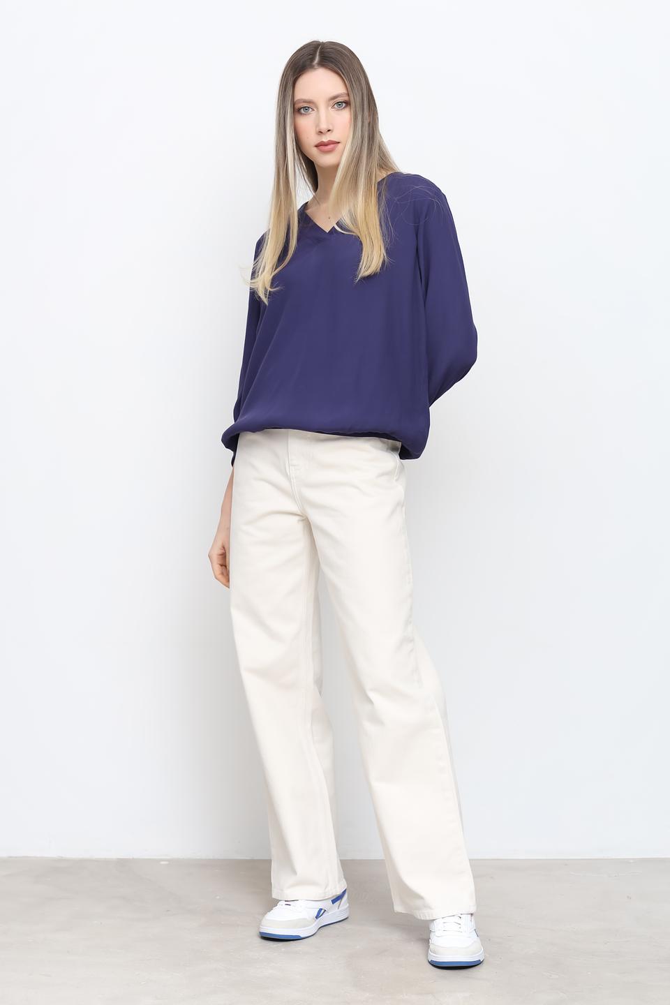 Блуза Tom Tailor вискоза, синяя