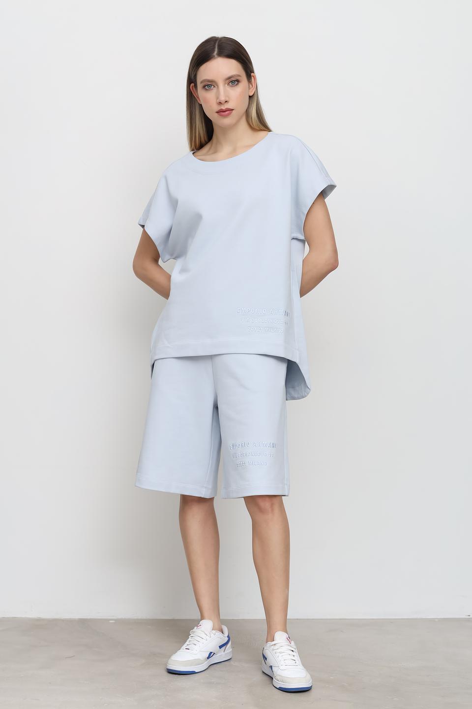 Футболка Emporio Armani голубая оверсайз