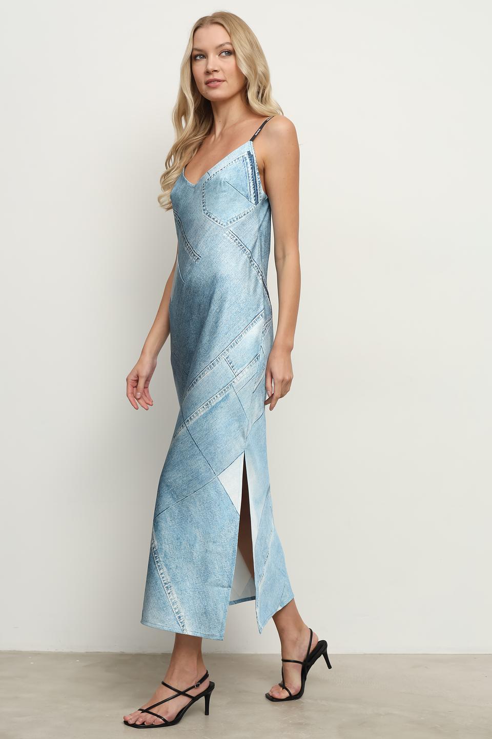 Платье Hugo деним на бретелях