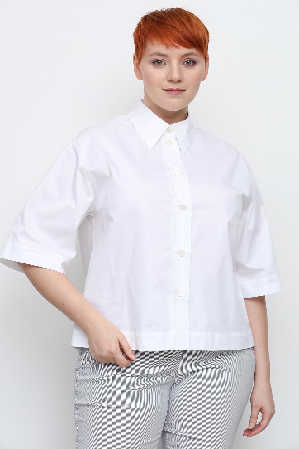 Рубашка Seidensticker белая с 3/4 рукавом