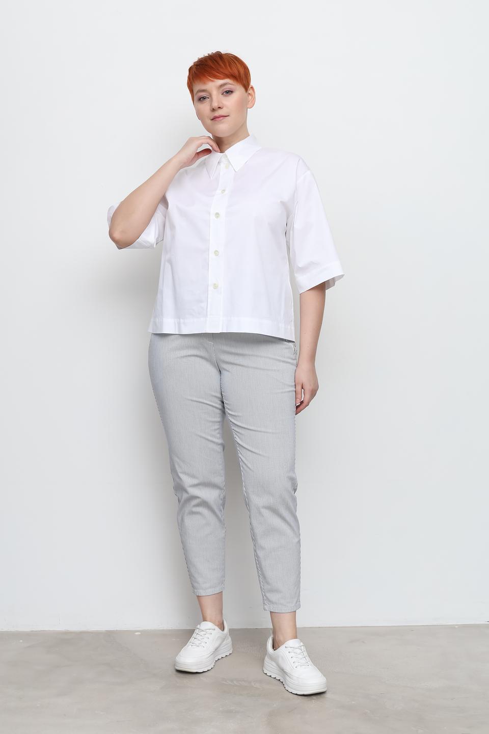 Рубашка Seidensticker белая с 3/4 рукавом