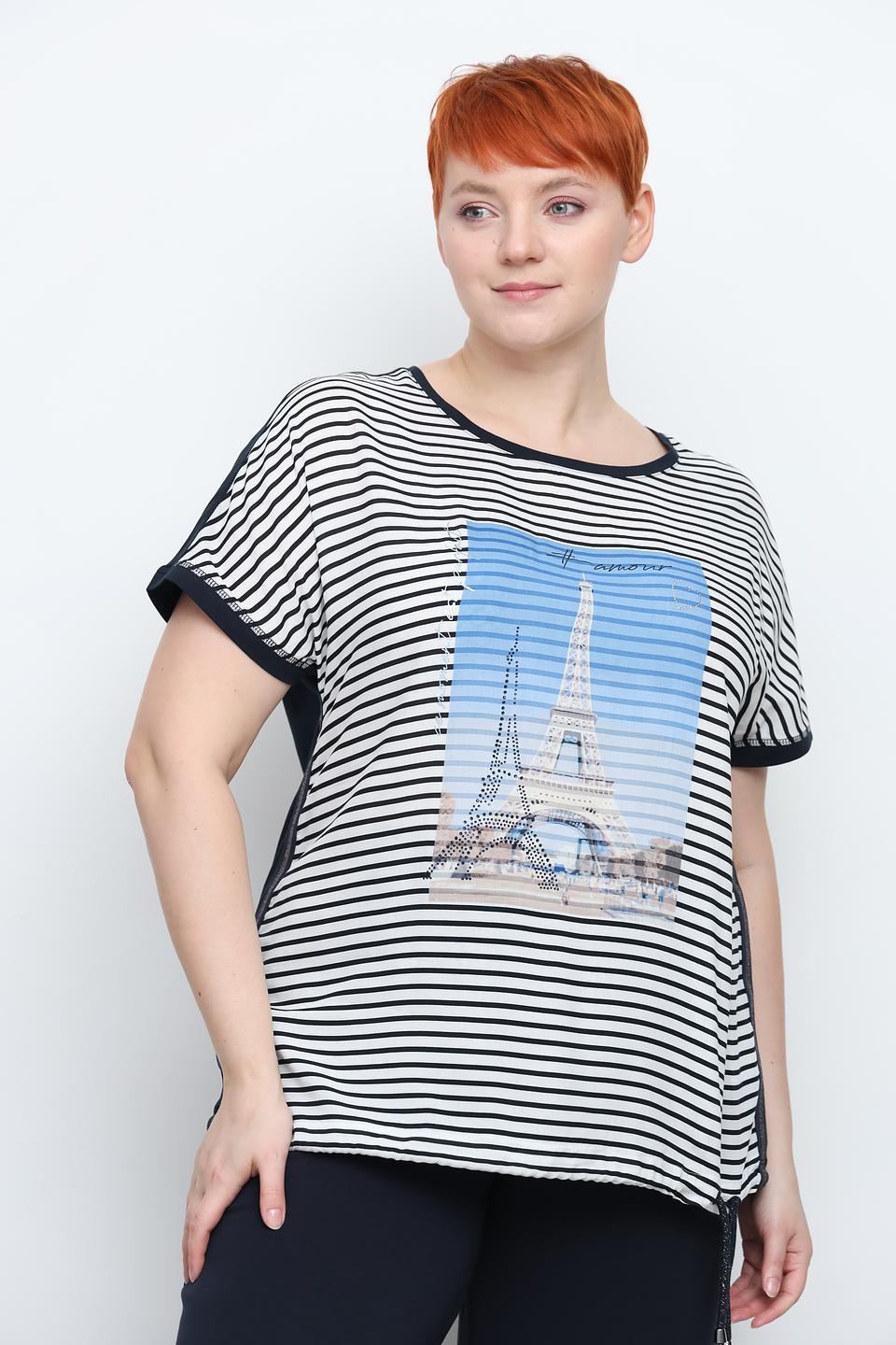 Футболка Frapp в полоску с Эйфелевой башней