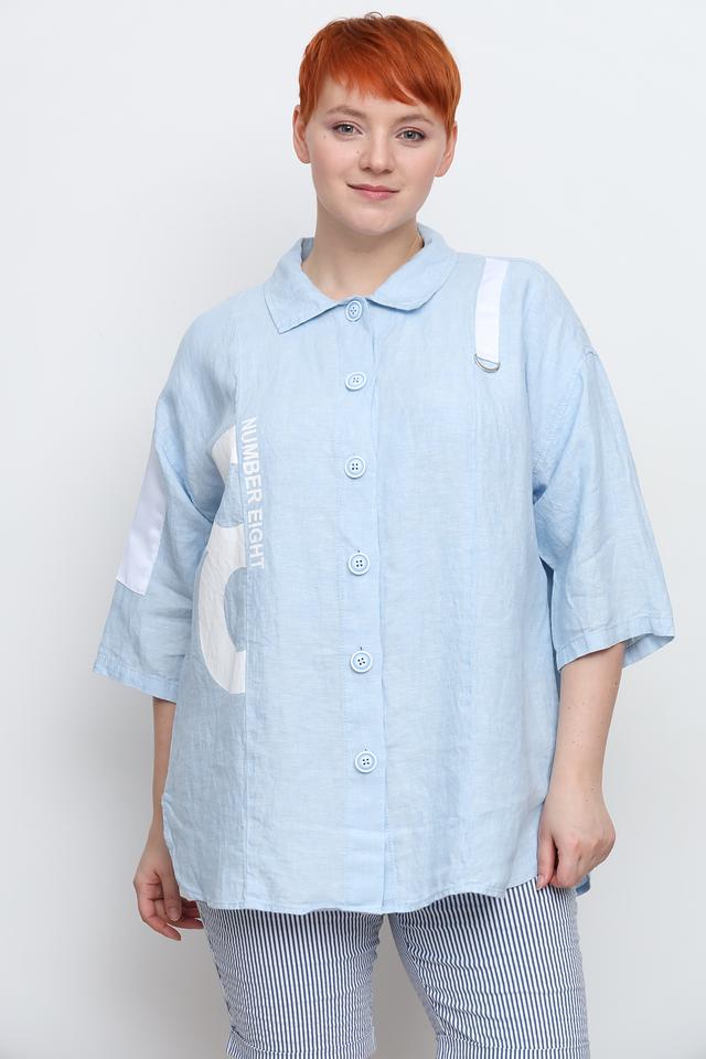 Рубашка Doris Streich с принтом голубой