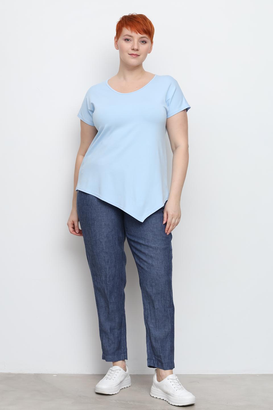 Блуза Doris Streich асимметричный подол голубой