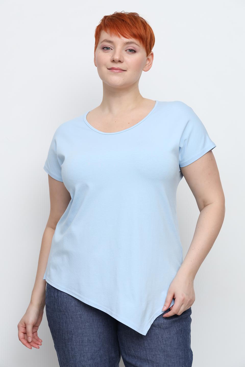 Блуза Doris Streich асимметричный подол голубой