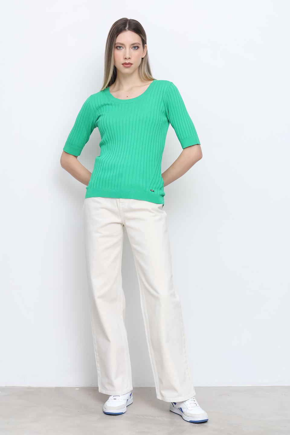 Блуза Cinque зелёная с рубцами