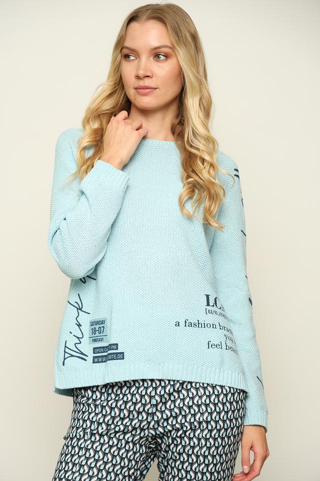 Пуловер Lecomte с принтом голубой