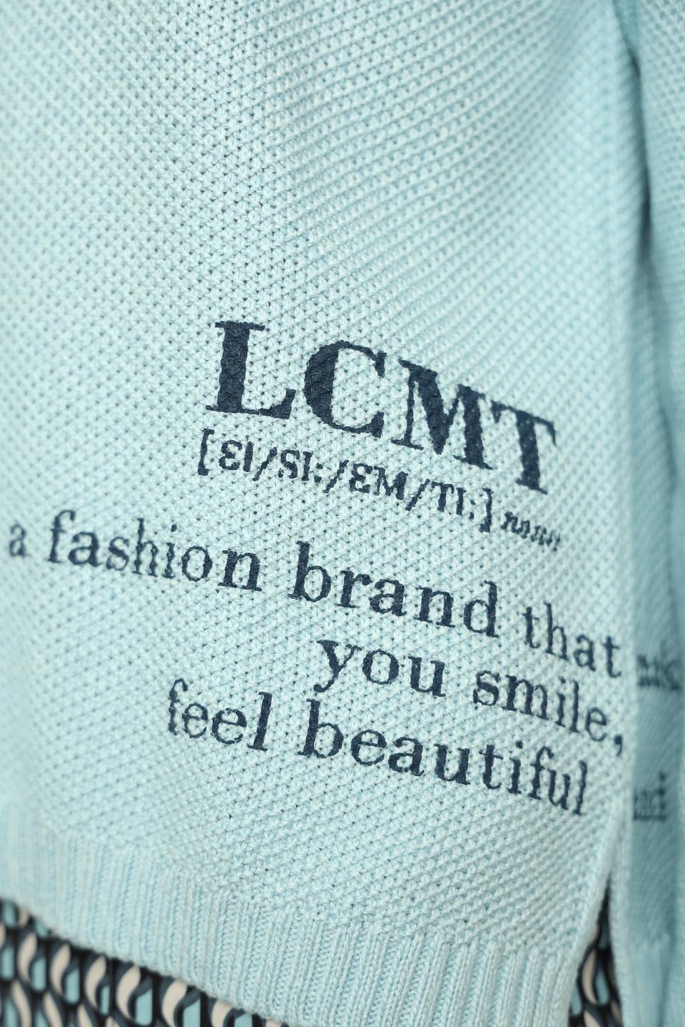 Пуловер Lecomte с принтом голубой