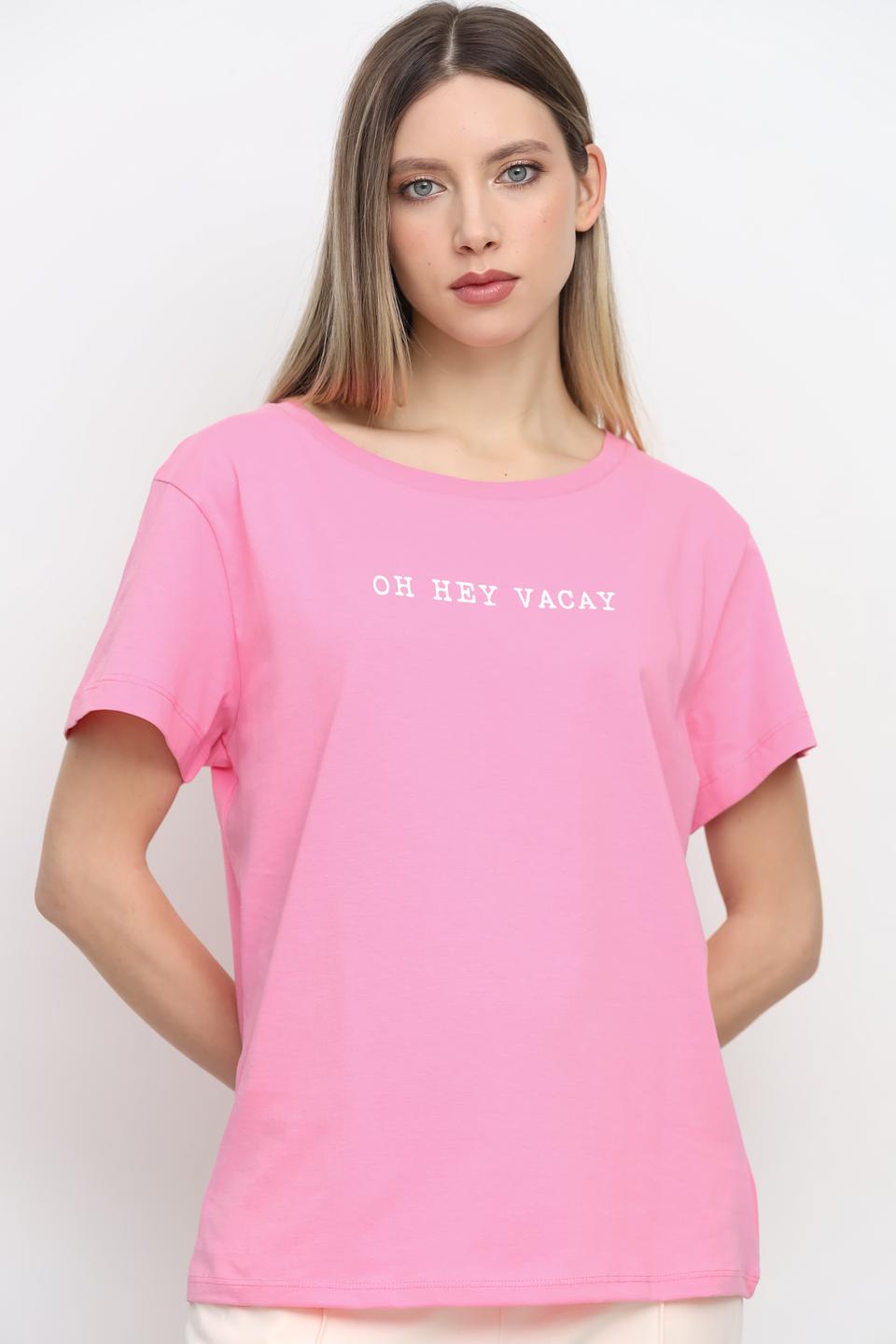 Футболка UNQ женская розовая с принтом