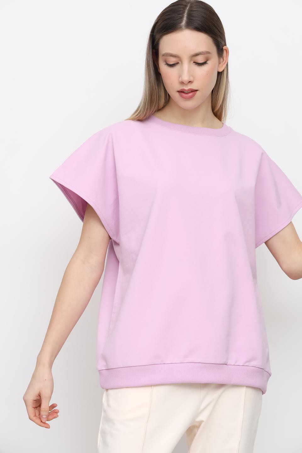 Футболка UNQ женская лавандовая с принтом