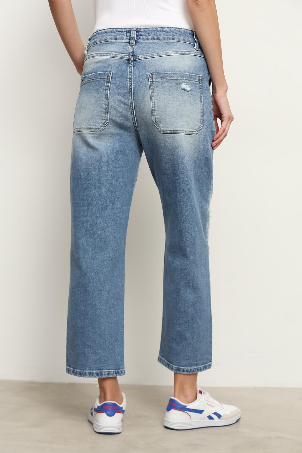 Джинсы UNQ с карманами голубые