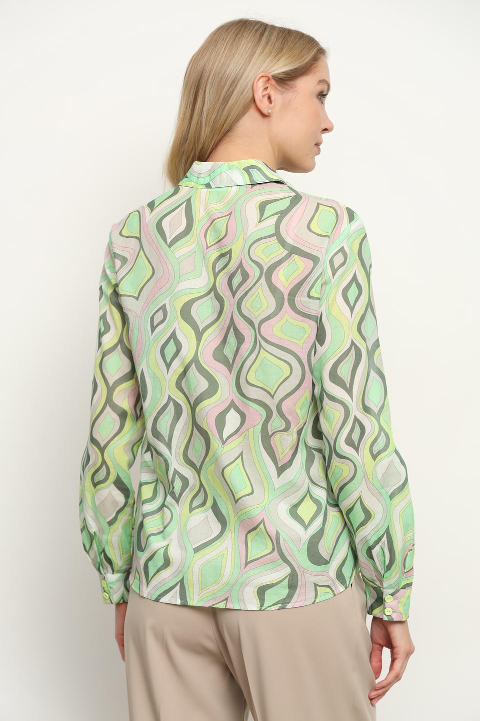 Рубашка Bianca с принтом зелёная