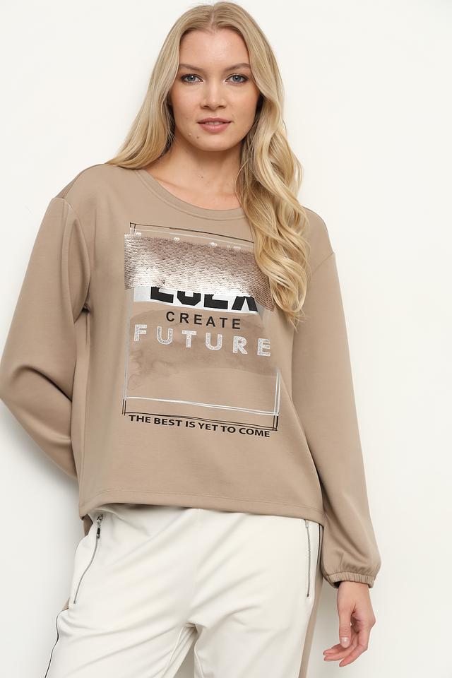 Толстовка Monari с принтом бежевая