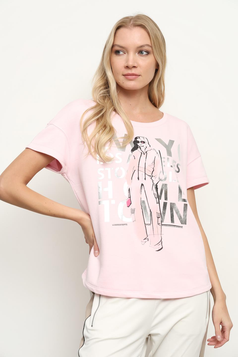 Футболка Monari с принтом розовый