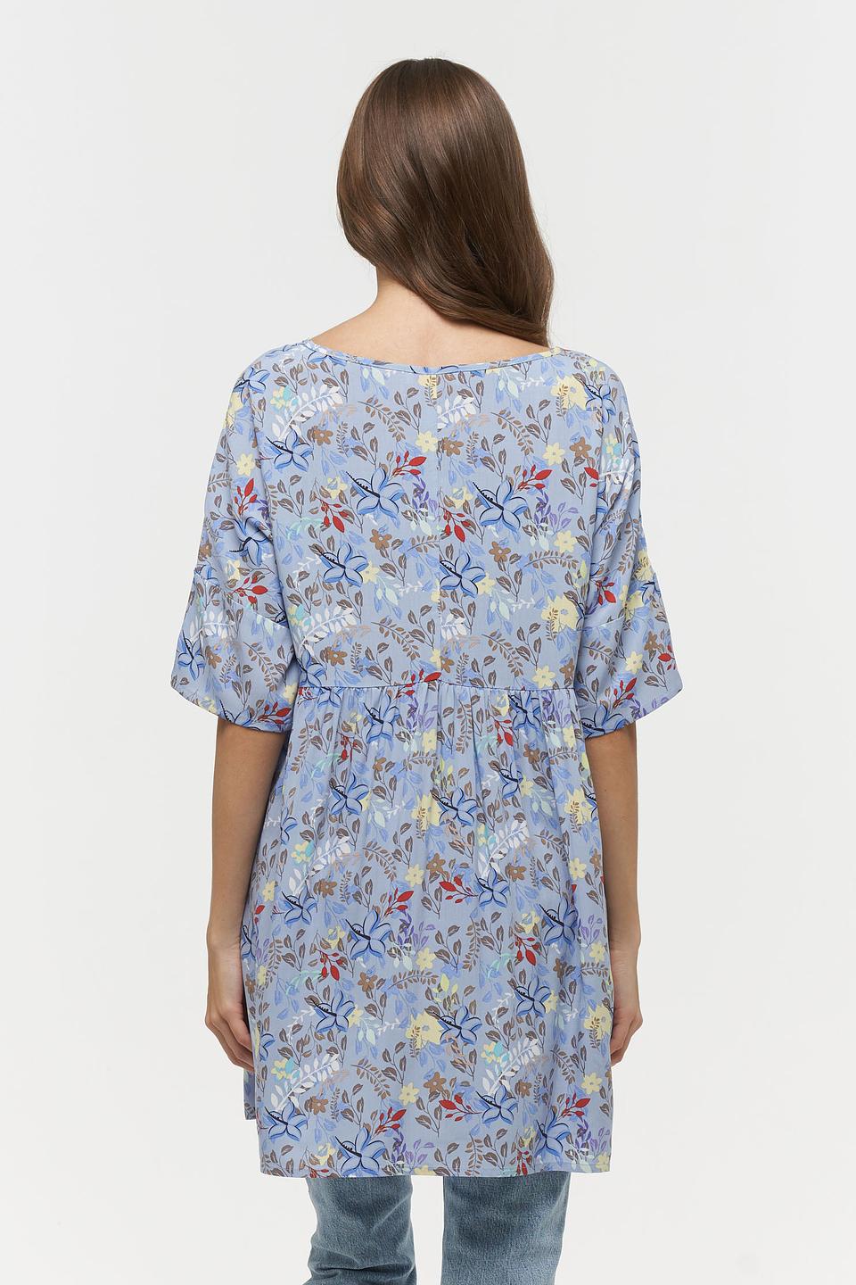Платье VAY с цветочным принтом голубое