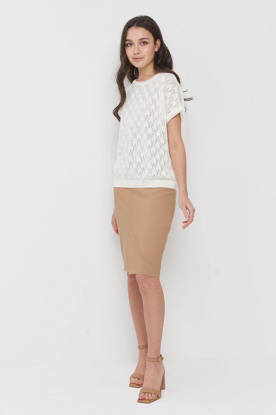 Джемпер VAY с ажурной вставкой белый