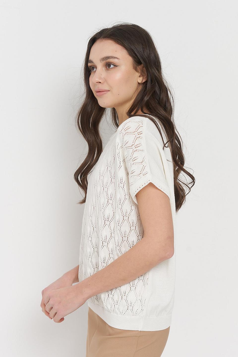 Джемпер VAY с ажурной вставкой белый