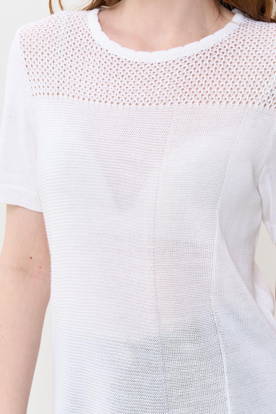 Джемпер VAY белый с сеткой