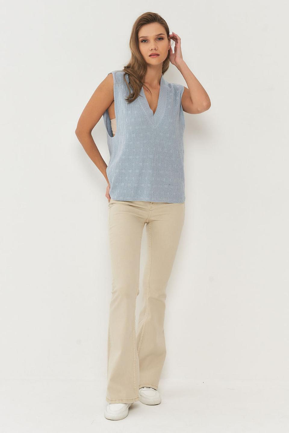 Жилет VAY вязаный голубой