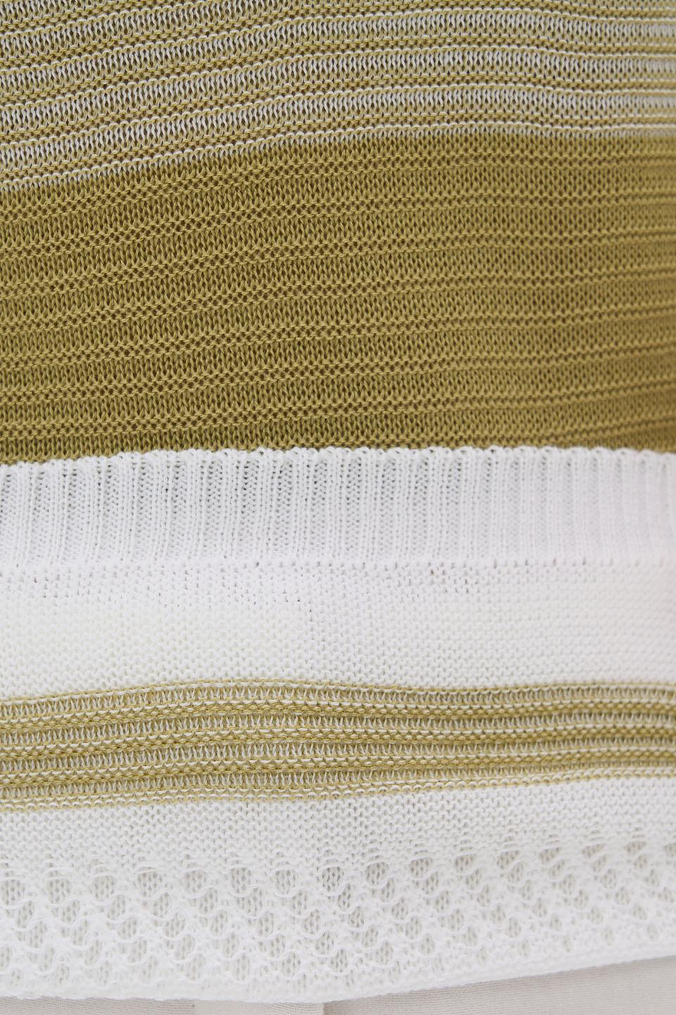 Джемпер VAY в полоску белый/зеленый