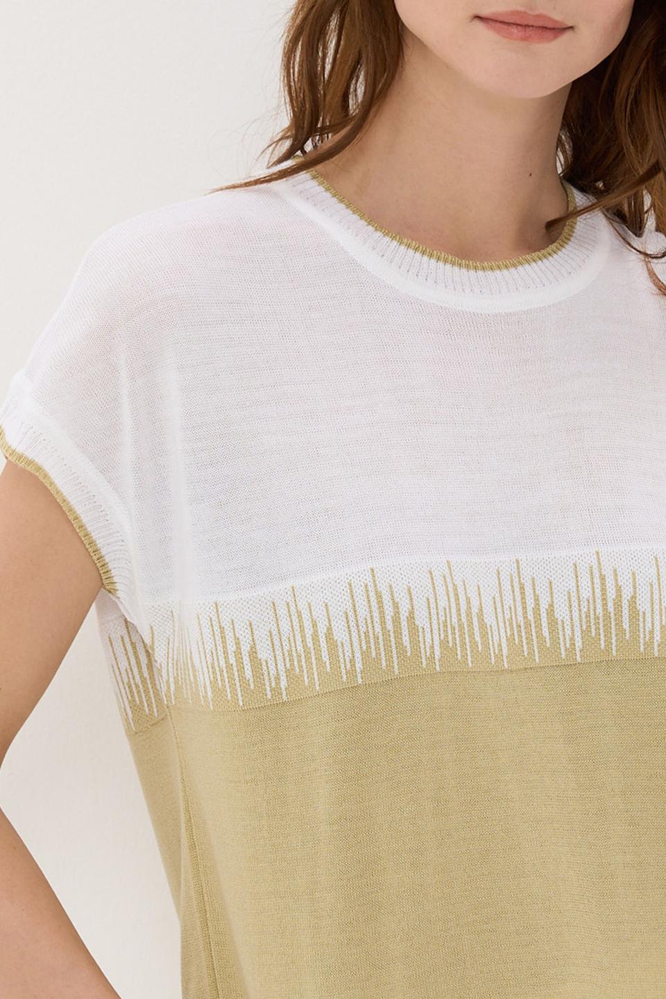 Джемпер VAY с бахромой оливковый