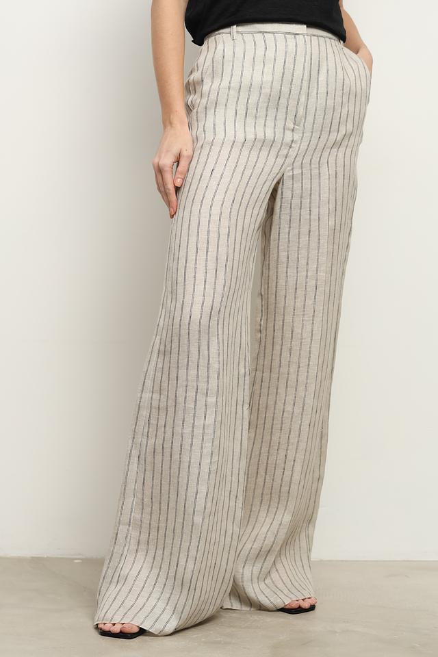 Брюки i Blues в полоску бежевые