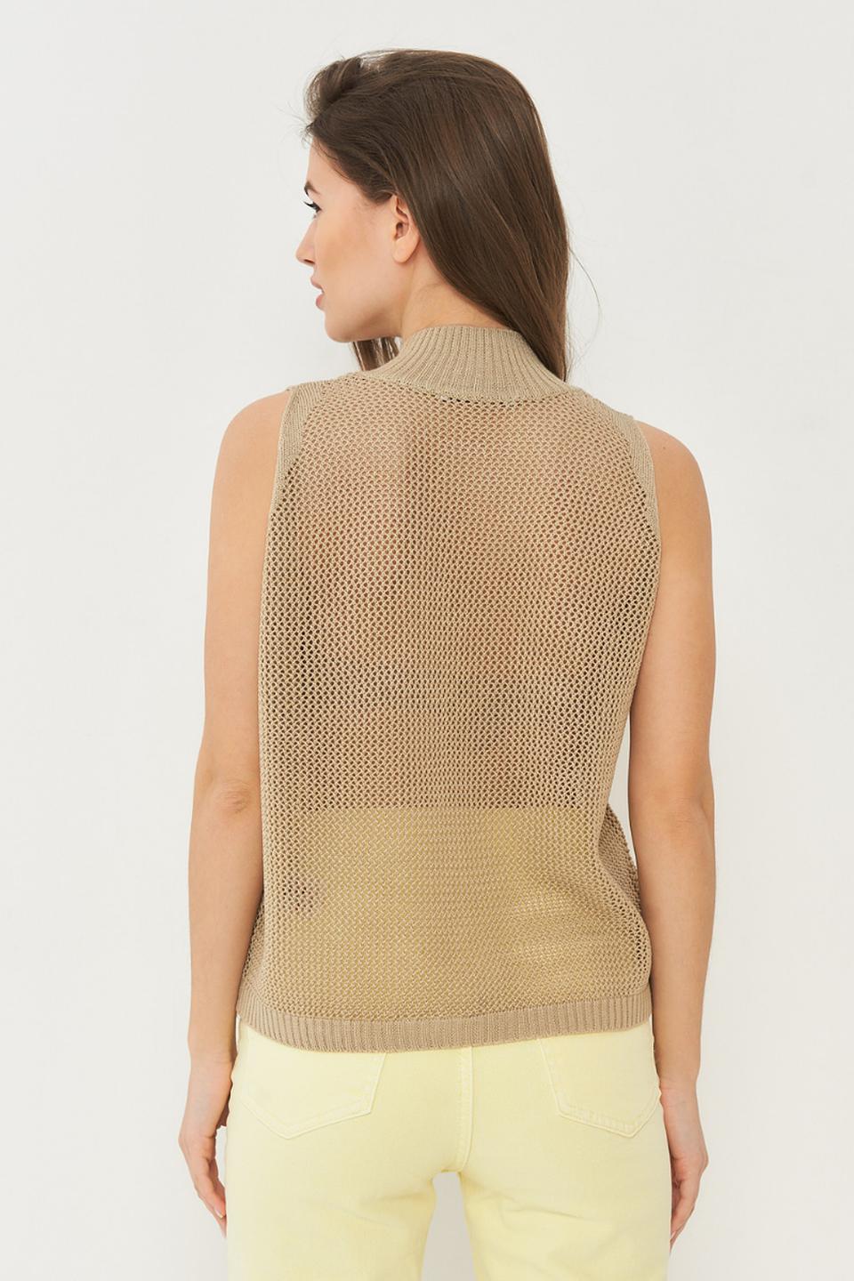 Жилет BE YOU с ажурной вязкой бежевый