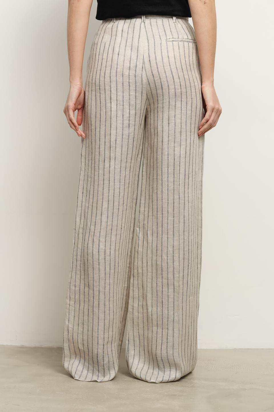 Брюки i Blues в полоску бежевые