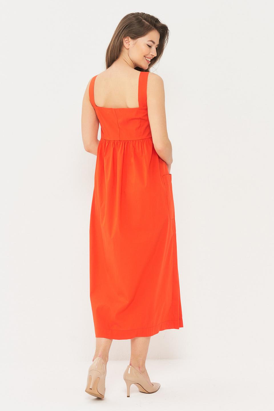 Платье BE YOU оранжевое на пуговицах