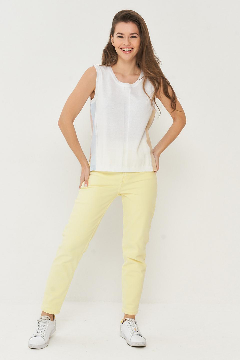 Топ BE YOU с полосками белый