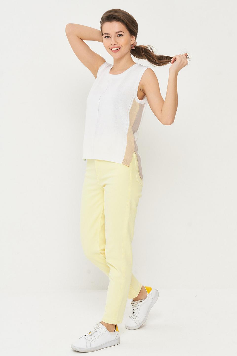 Топ BE YOU с полосками белый