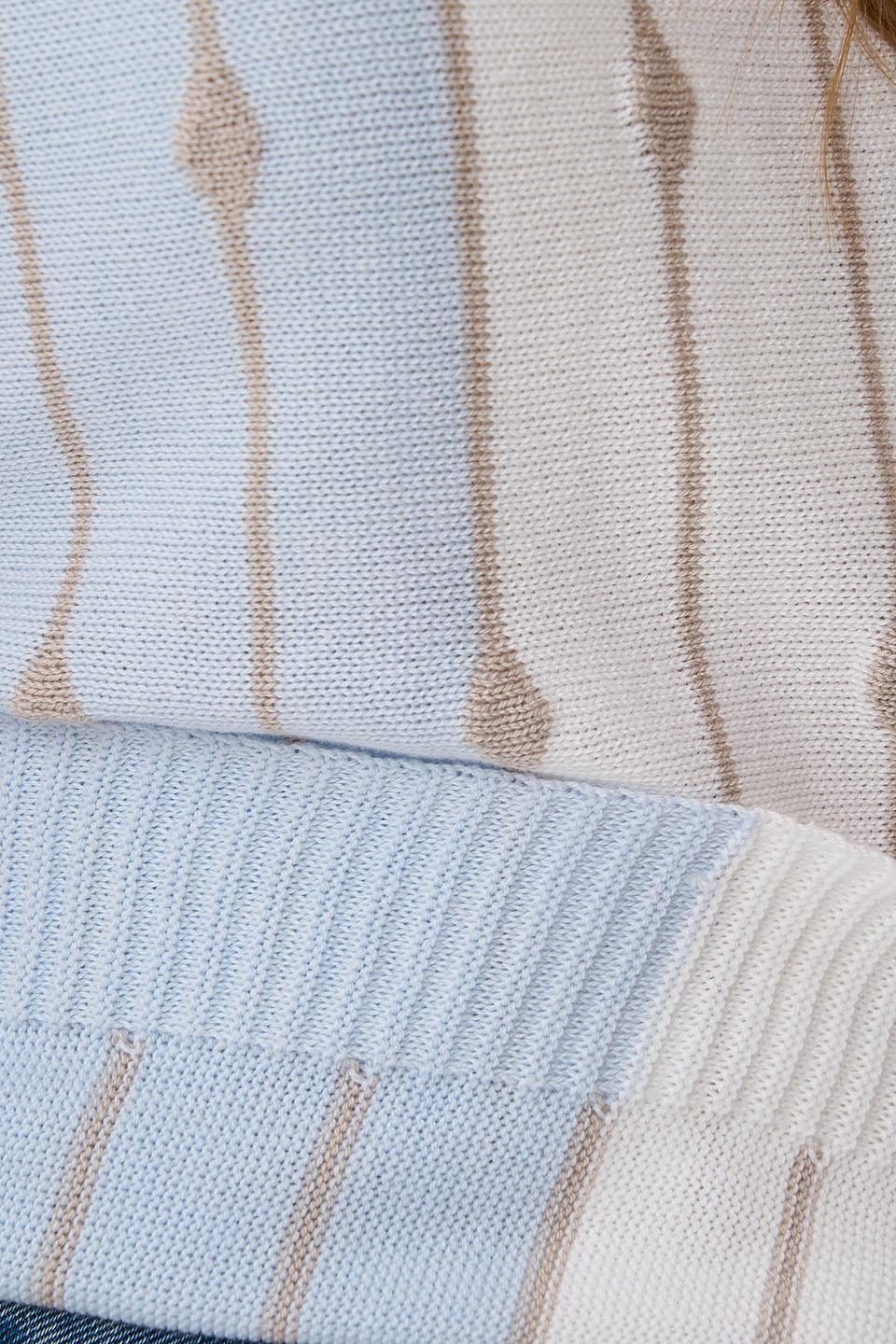 Джемпер BE YOU голубой в полоску без рукавов