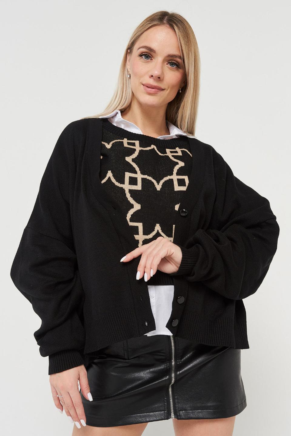 Кардиган BE YOU с принтом чёрный