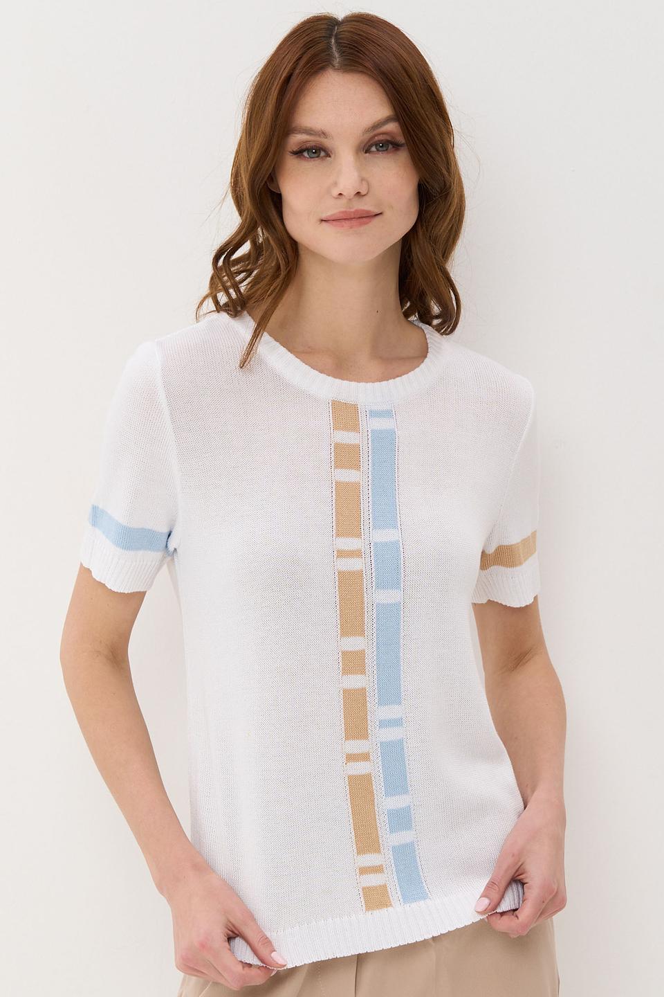 Джемпер BE YOU с полосками белый