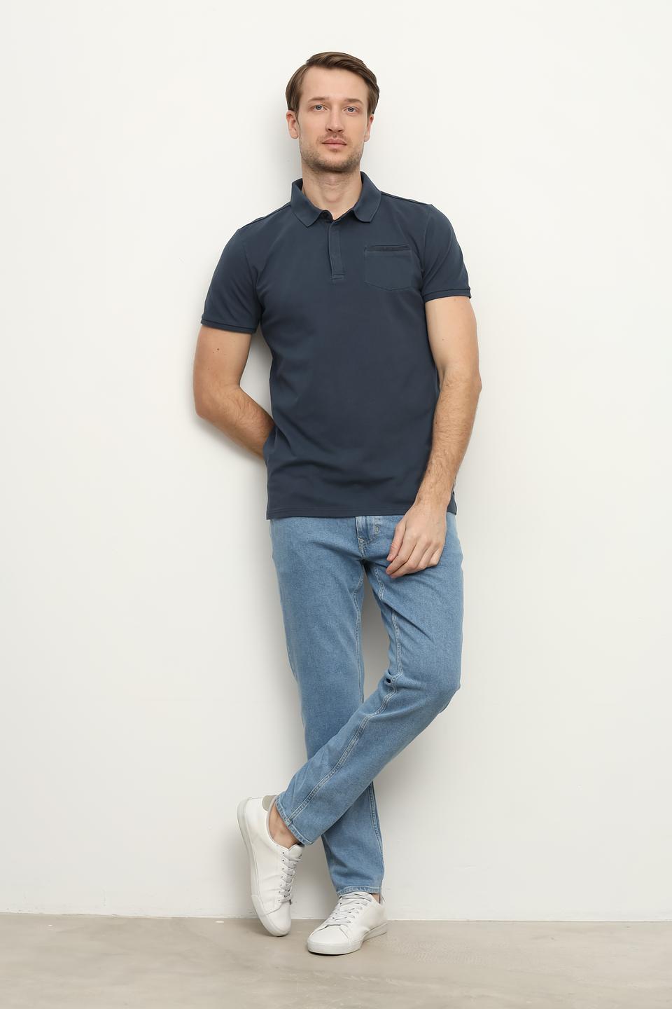 Поло Basefield мужское тёмно-синее