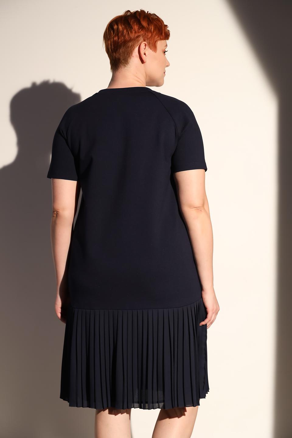 Платье Tuzzi с принтом и плиссе тёмно-синее