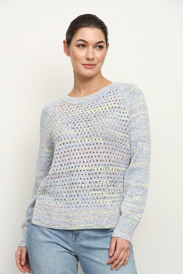 Пуловер Gerry Weber с ажурной вязкой голубой