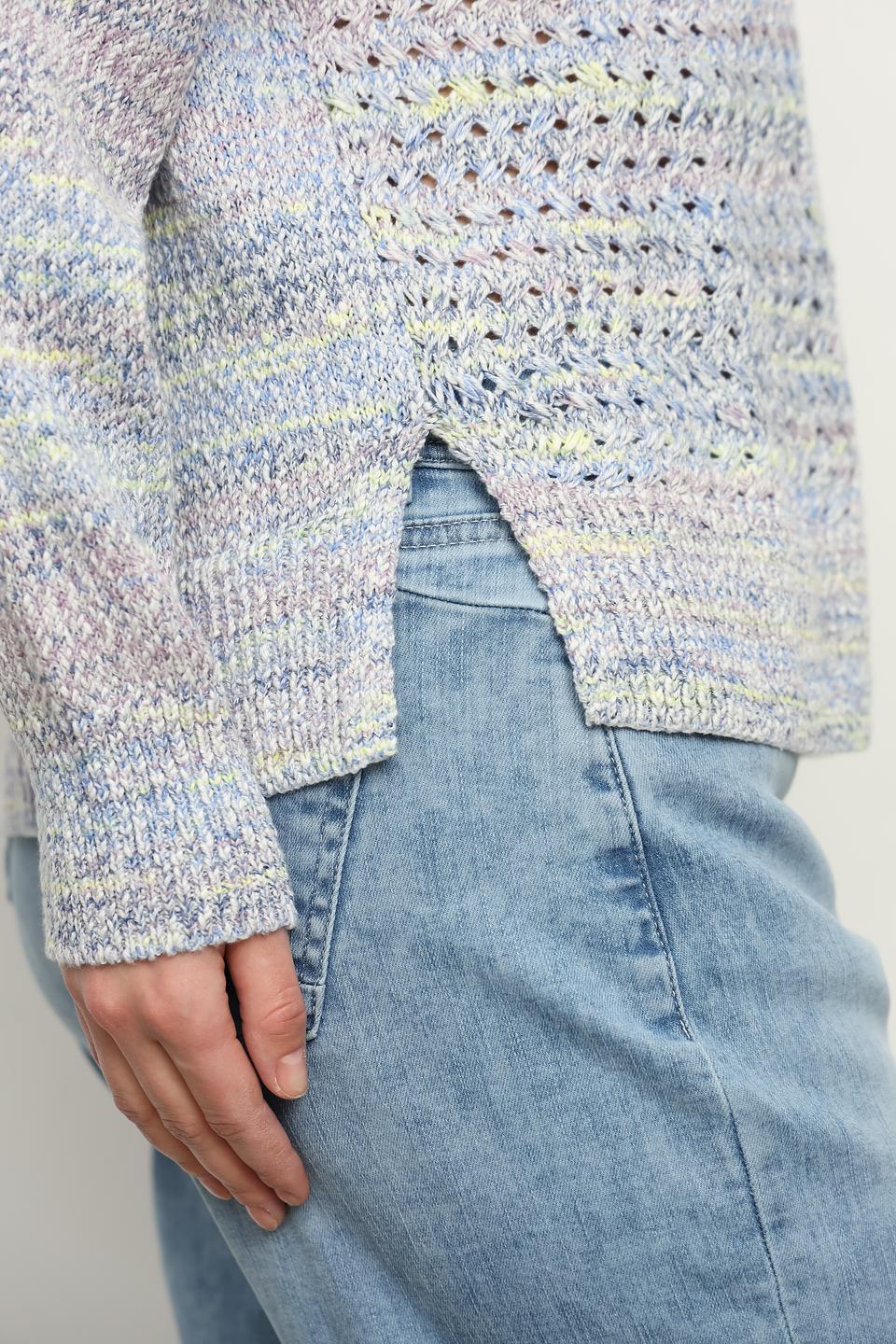 Пуловер Gerry Weber с ажурной вязкой голубой