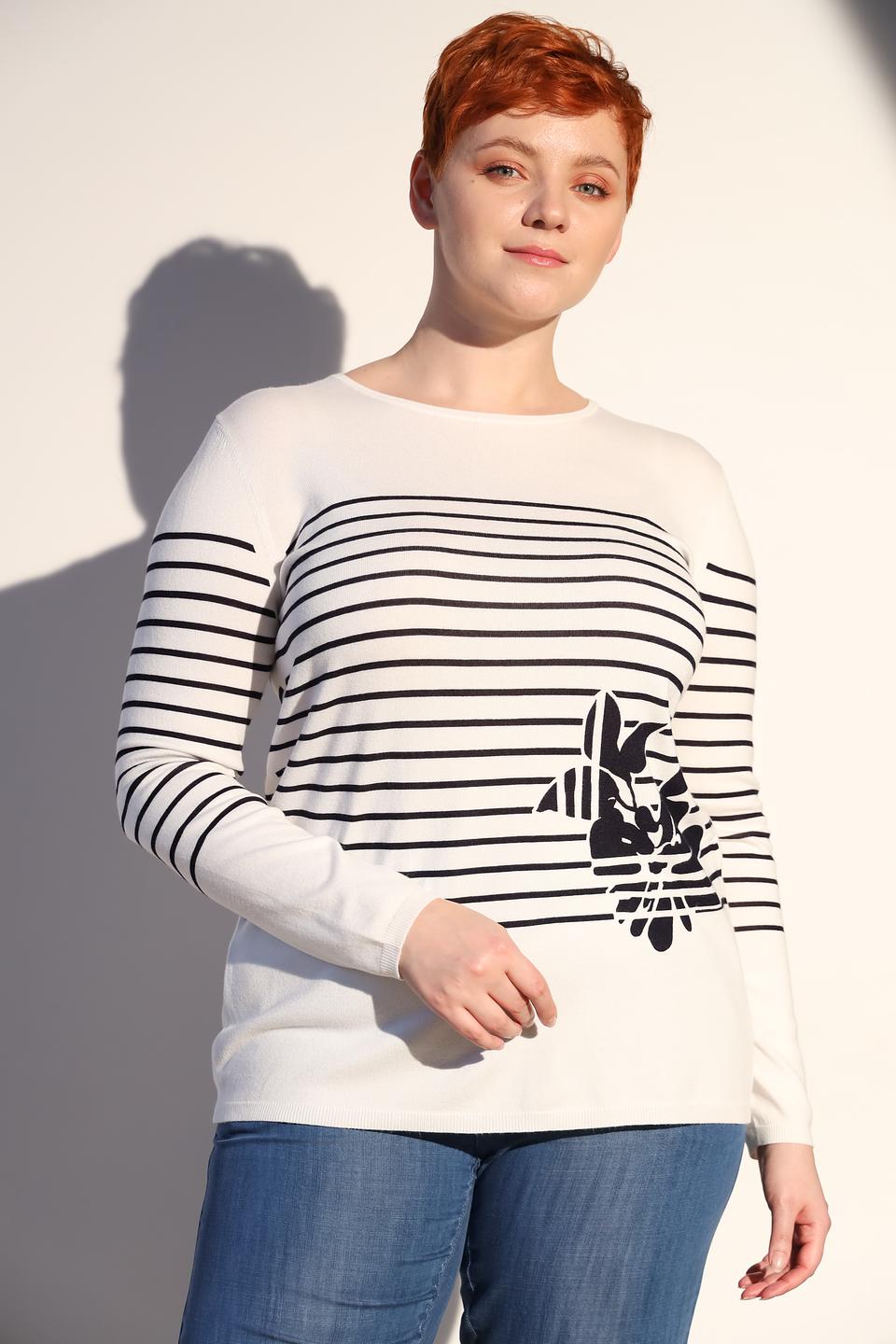 Пуловер Lebek в полоску