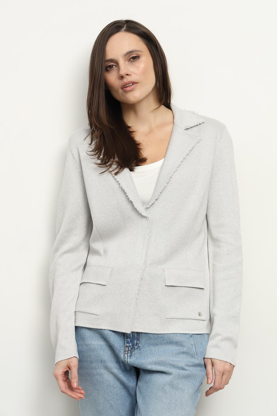 Жакет Monari серый с бахромой