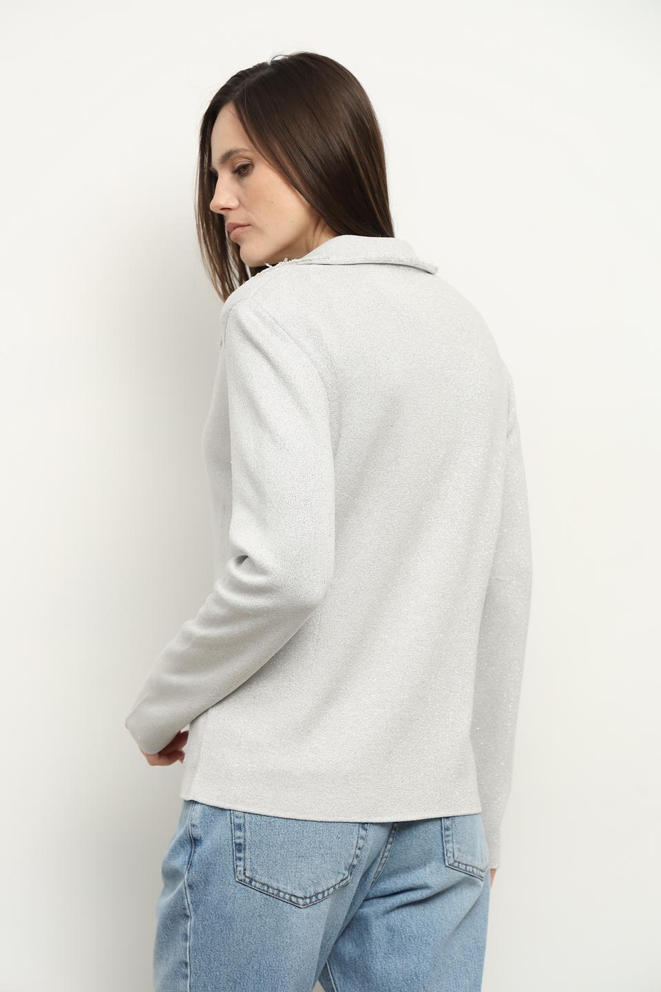 Жакет Monari серый с бахромой