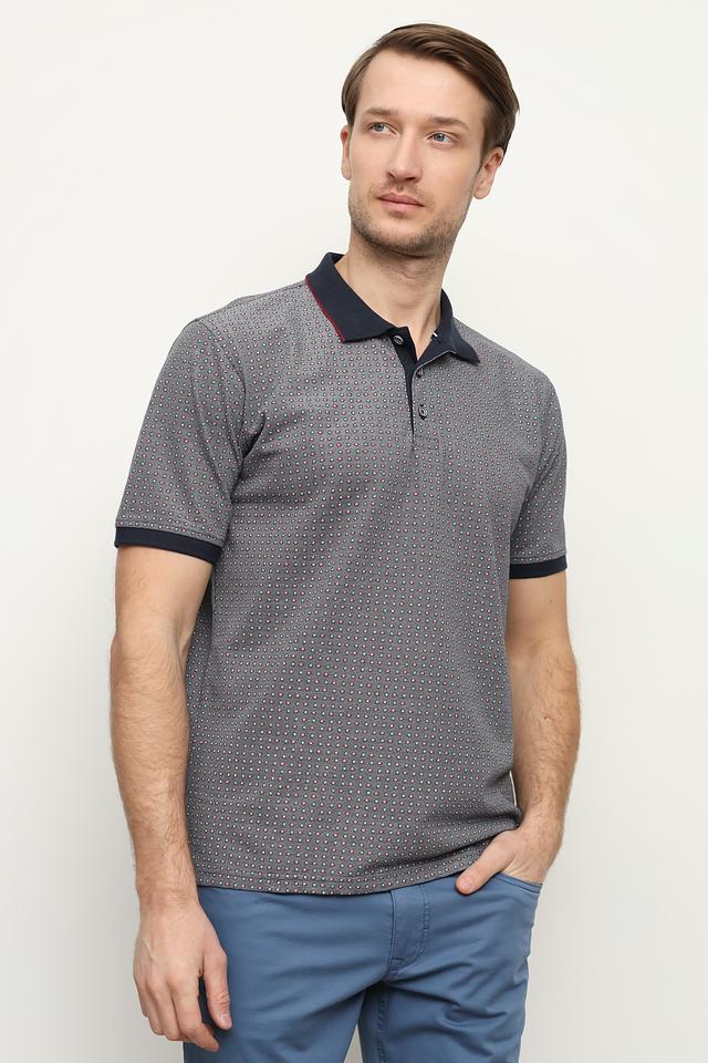 Поло Casa Moda с принтом серый