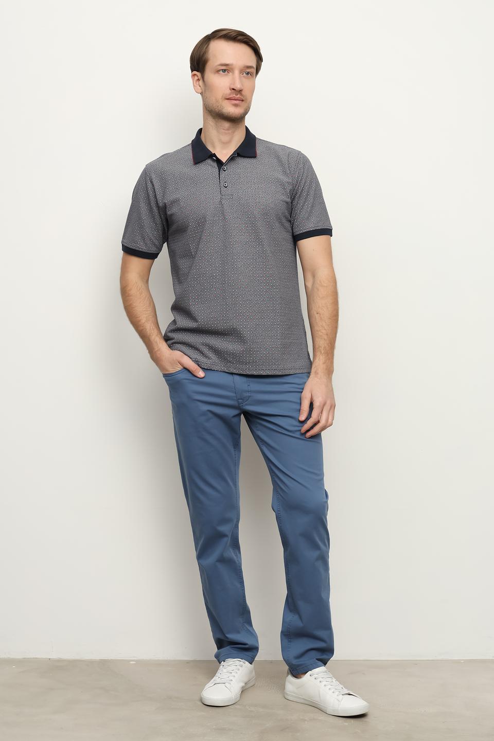 Поло Casa Moda с принтом серый