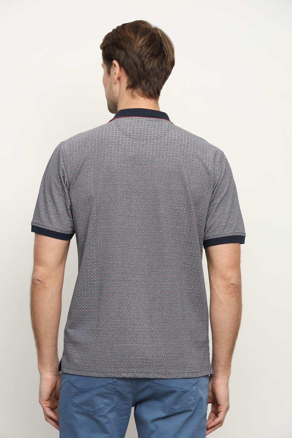 Поло Casa Moda с принтом серый