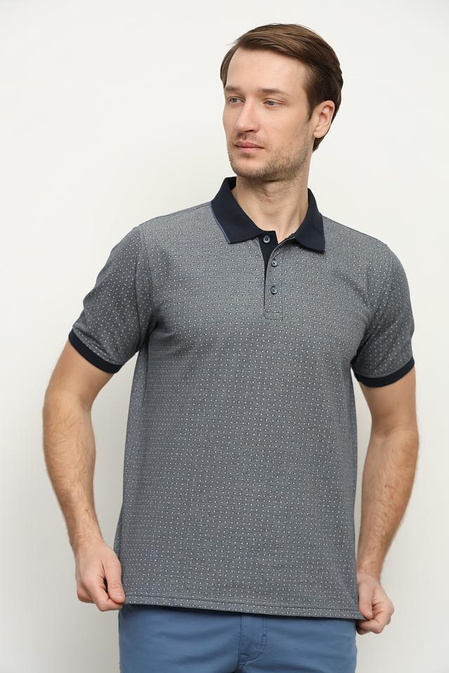Поло Casa Moda с принтом серый
