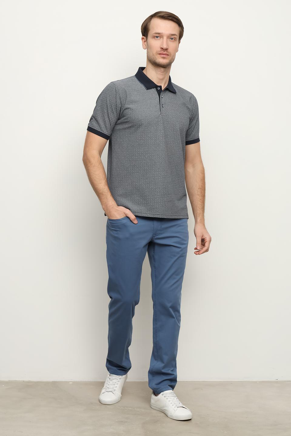 Поло Casa Moda с принтом серый