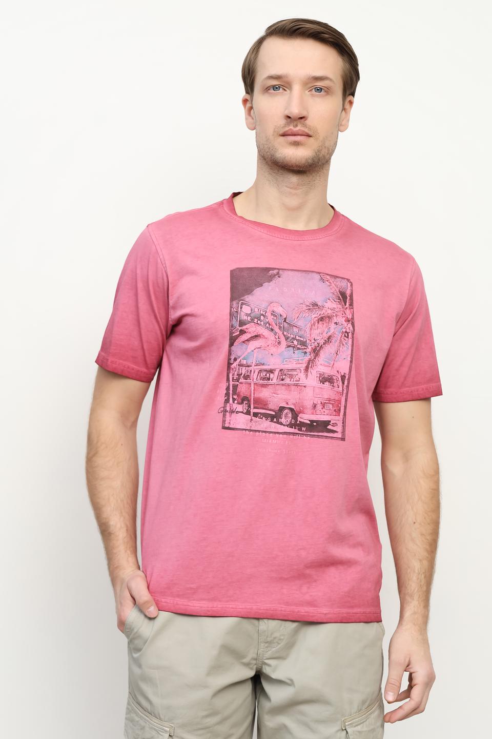 Футболка Casa Moda с принтом розовый